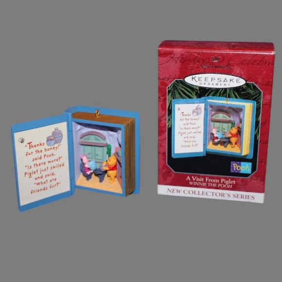 Hallmark  a visit piglet winnie the pooh 1998 christmas ornament - Picture 1 of 6